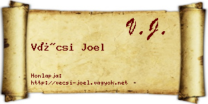Vécsi Joel névjegykártya